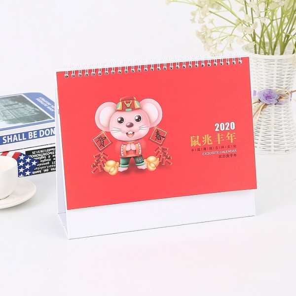 2020鼠年臺(tái)歷企業(yè)專(zhuān)版日歷定制創(chuàng)意木質(zhì)廣告臺(tái)歷定做LOGO