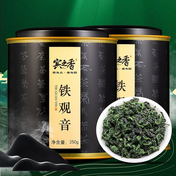 安溪特級(jí)鐵觀音茶葉秋茶烏龍茶濃香型茶葉蘭花香新茶罐裝禮盒500g